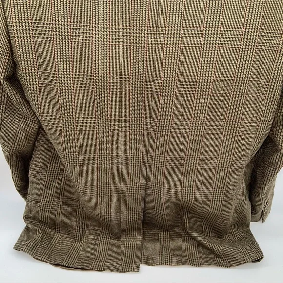 Ralph Lauren Men’s Polo University Club Brown Plaid Wool Tweed 2 Button Blazer